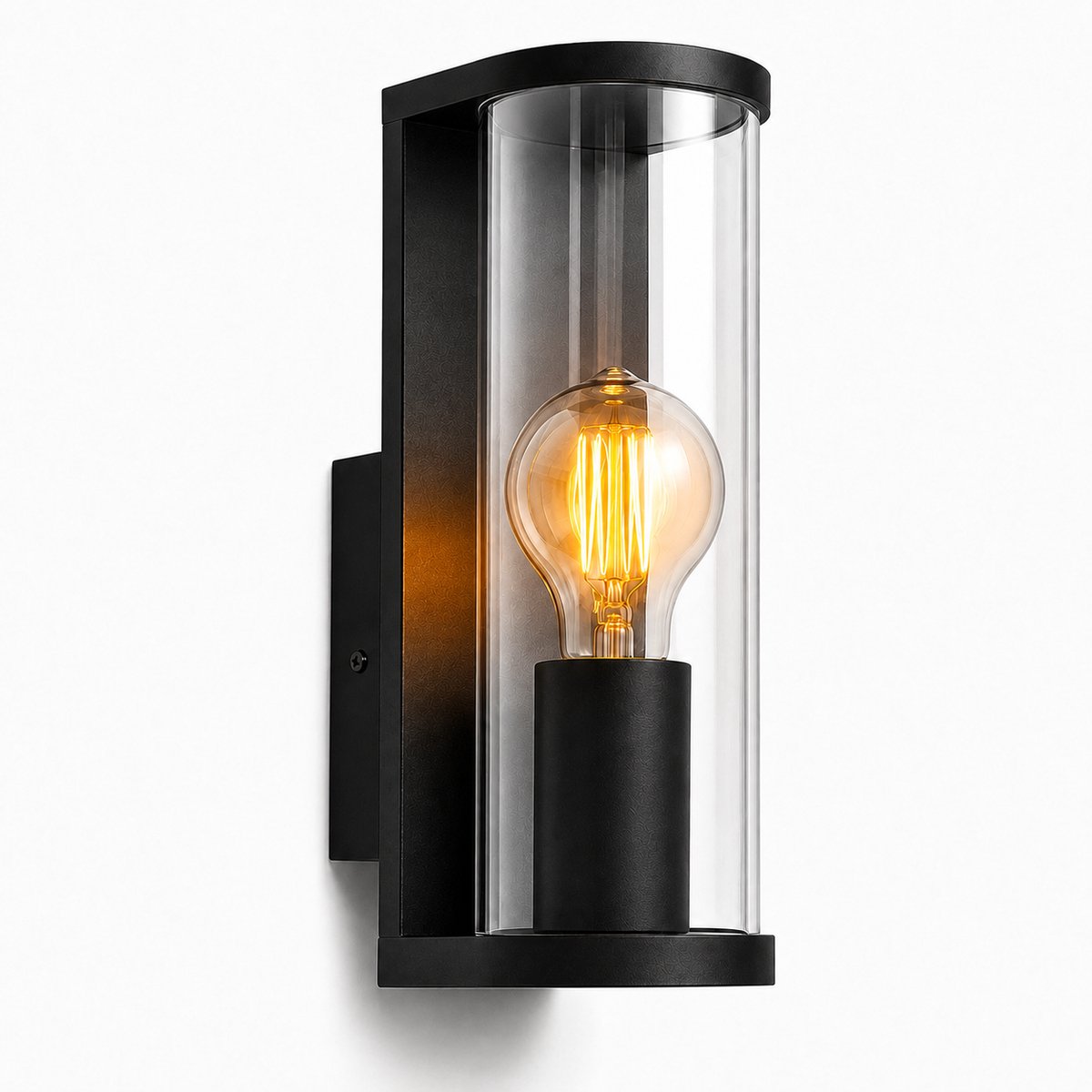 Luminize® Wandlamp voor Binnen en Buiten - Buitenlamp - 12x8x22cm - E27 Fitting - Zwart