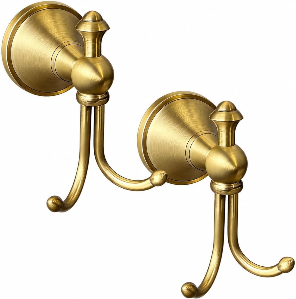 Vintage Antique Brass Hooks Wall, Antique Brass Horn Shape Curved Towel Hooks, Retro Clothes Coat Robe Hook for - ShopVlot