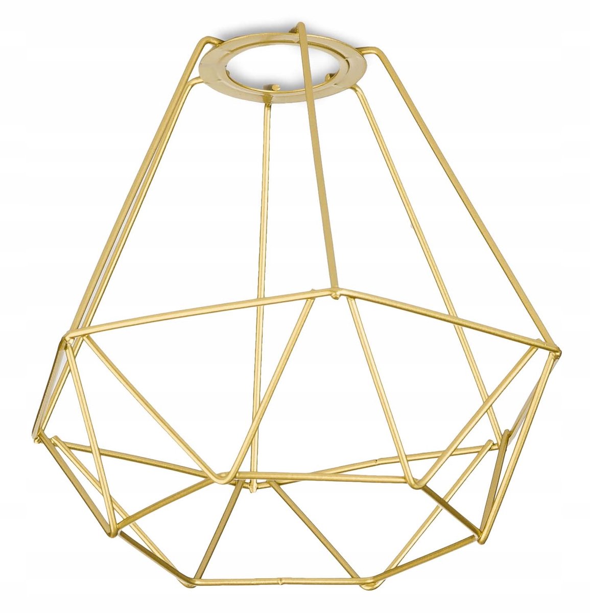 Gouden metalen lampenkap E27 LOFT diamant - 18cm