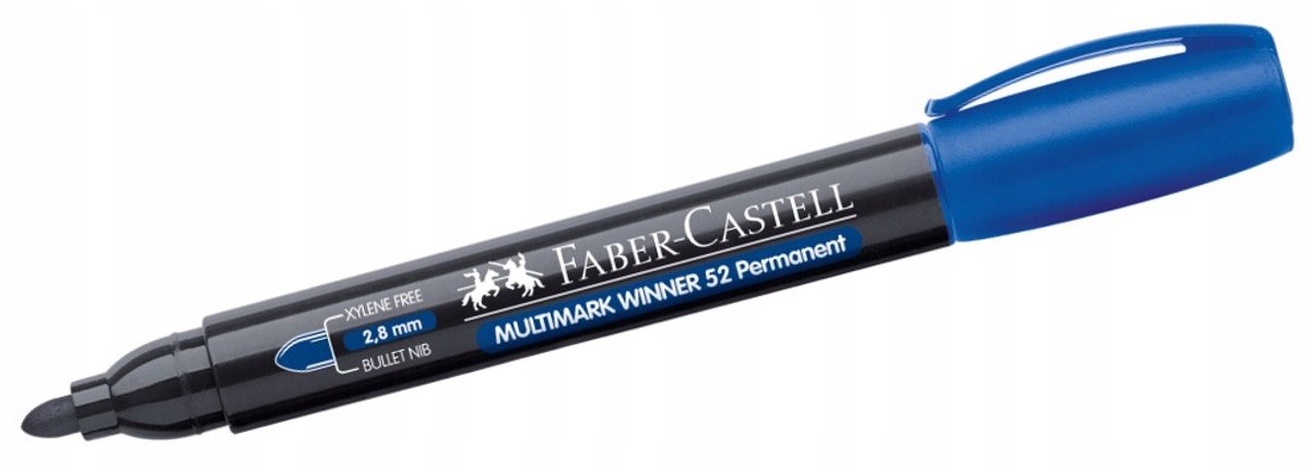 Blauwe permanente marker, ronde punt 2,8 mm, watervast