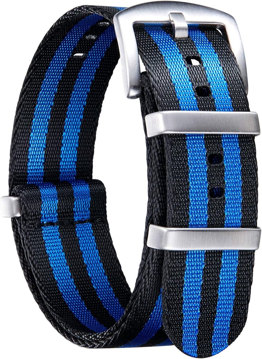 BINLUN Nylon Watch Band Replacement Military with Black/Silver Stainless Steel Buckle Men Women 20 Colors 18mm 20mm - ShopVlot