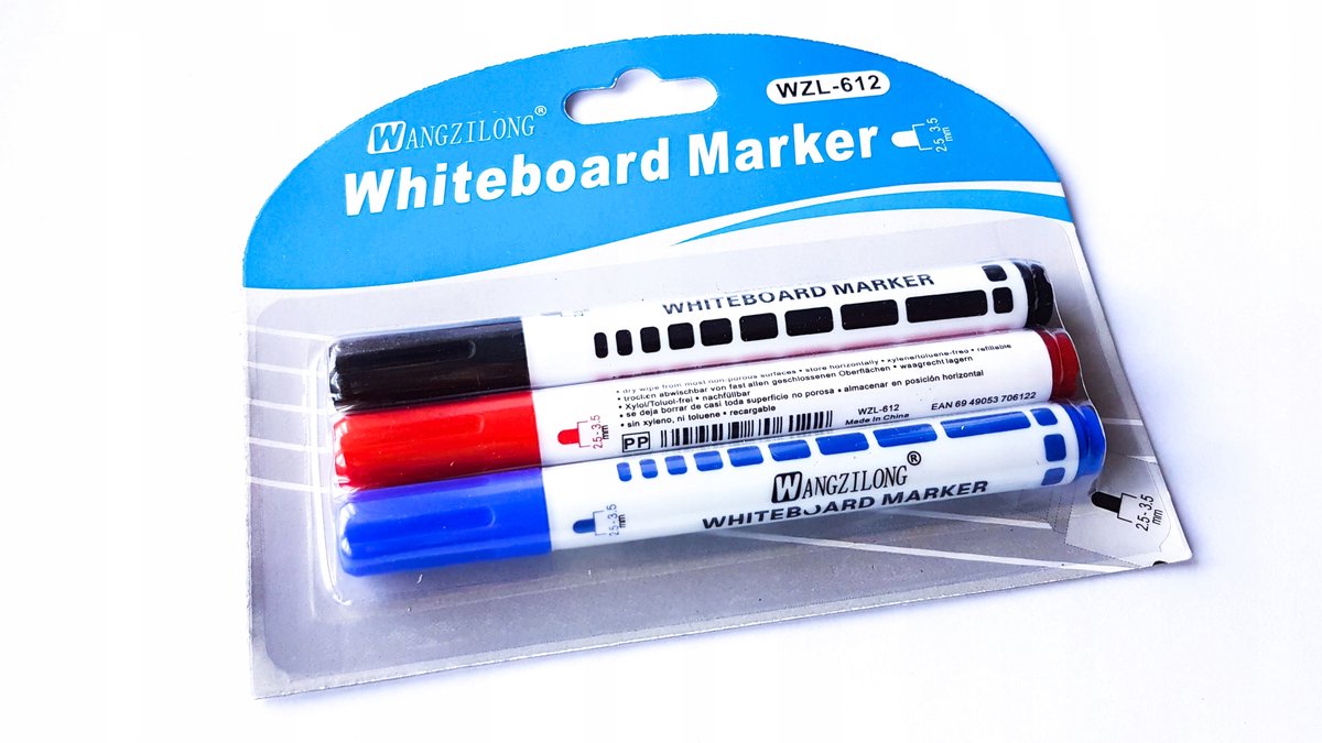Marker voor Whiteboard, Vloeibaar, Rond Punt, Meerdere Kleuren