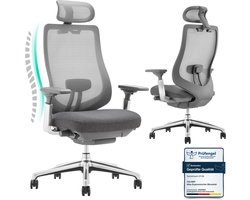 COLAMY Atlas Bureaustoel – Ergonomische Bureaustoel met 4D-Armleuningen – Verstelbare Zitting – Donkergrijs