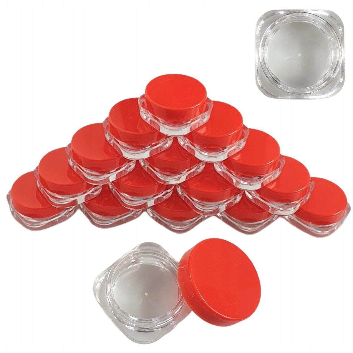 100x Potjes 3ml Vierkant voor Crème, Nagellak & Decoraties