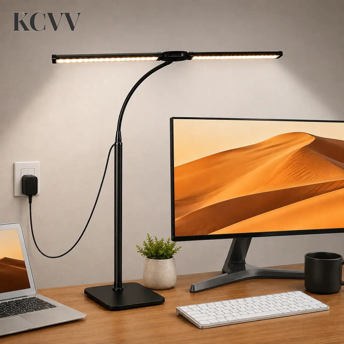 Bureaulamp -bureaulamp met klem-bureaulamp led dimbaar-bureaulamp kind- Studielamp - Dimbare LED-leeslamp - Geschikt voor studenten, studie en kantoor - Zwart - 60 cm