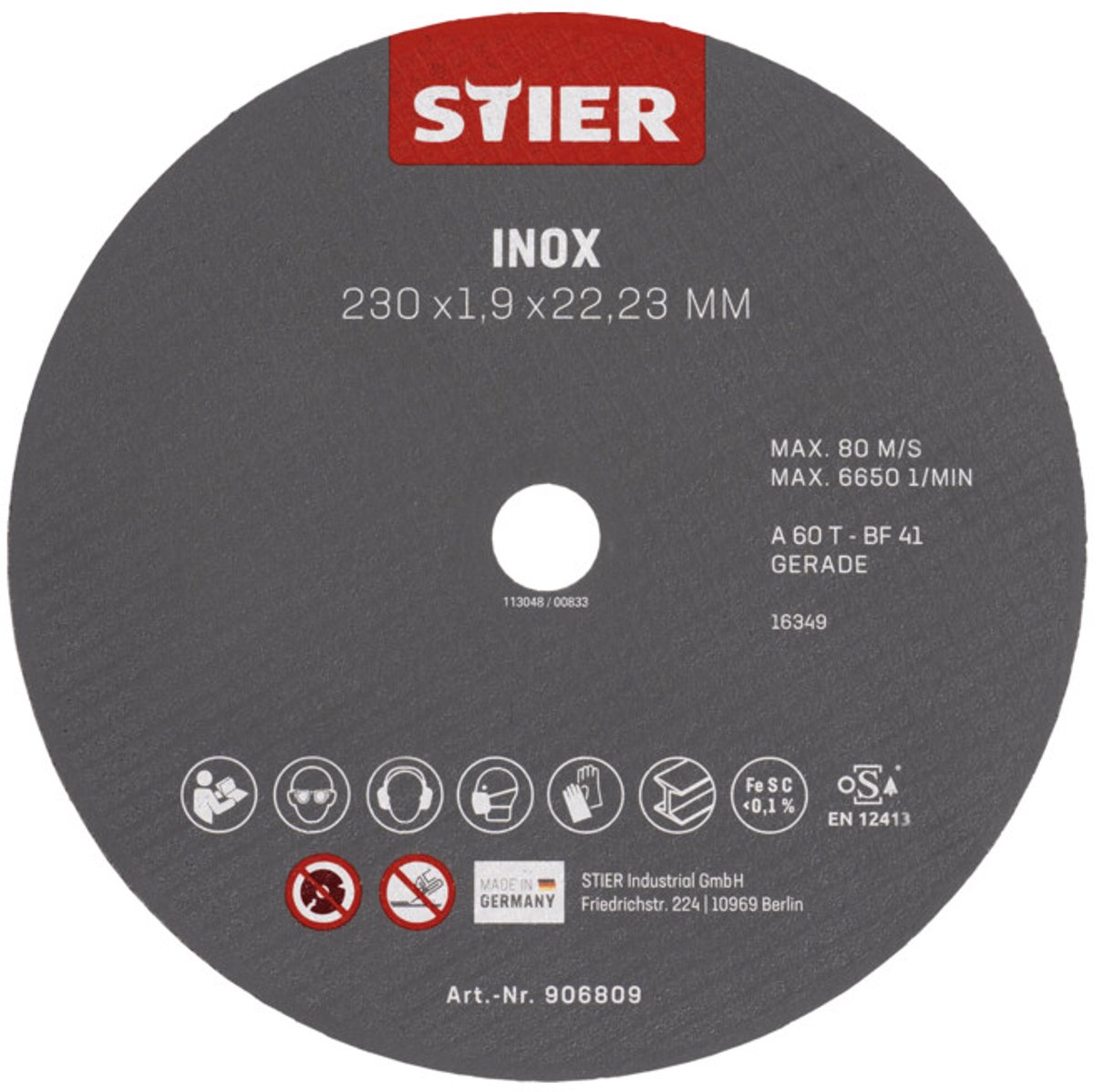 STIER - 25x Snijmes 230 9 23 mm - Recht - Inox/RVS