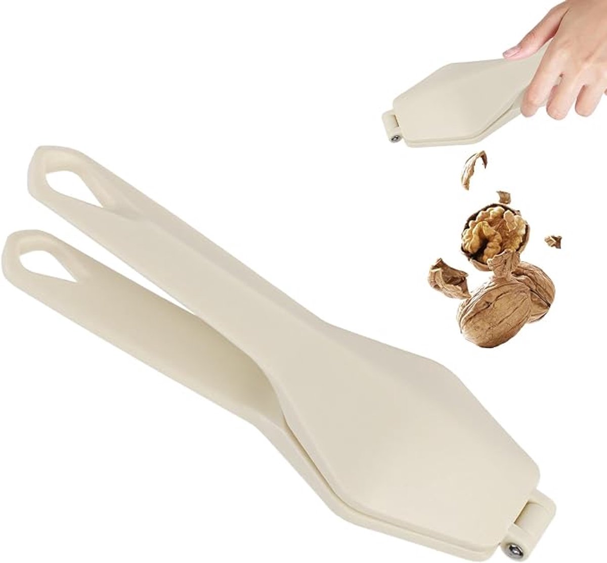 1 stuk-Notenkraker-notenkraker walnoten-Kastanjeclip-notenopener -Kastanje-Tang-antislip handgrepen-Notenkraker Voor Kastanjes-Keukengerei-geschikt voor walnoten, hazelnoten, noten, amandelen, zeevruchten-Gebroken wit