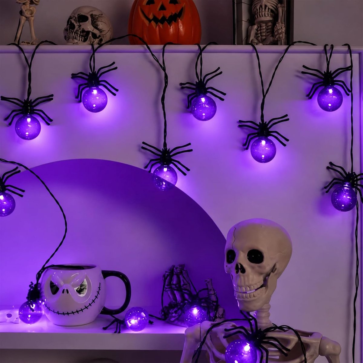 3 meter 20 stuks halloween lichtsnoer LED Halloween Paars - ShopVlot