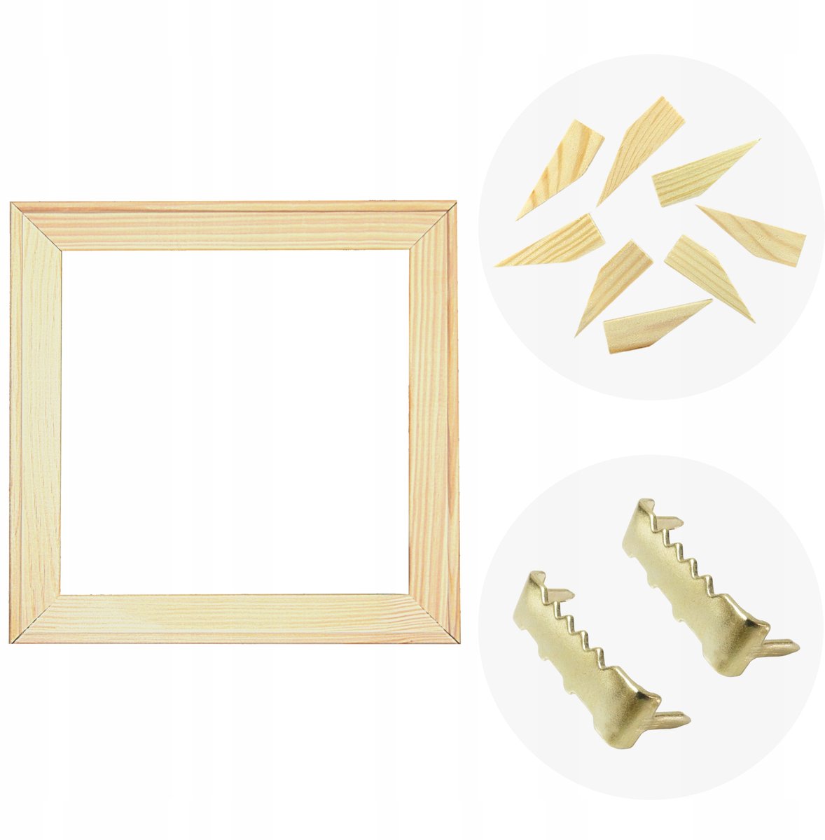 Merkloos Schilderijframe Set 90x90cm - Houten Blejtram met Klinken