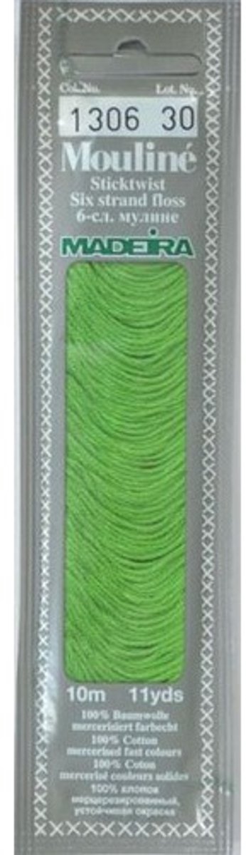 Borduurgaren Madeira Mouline 10 meter 6 draads splijtgaren - groen (1306)