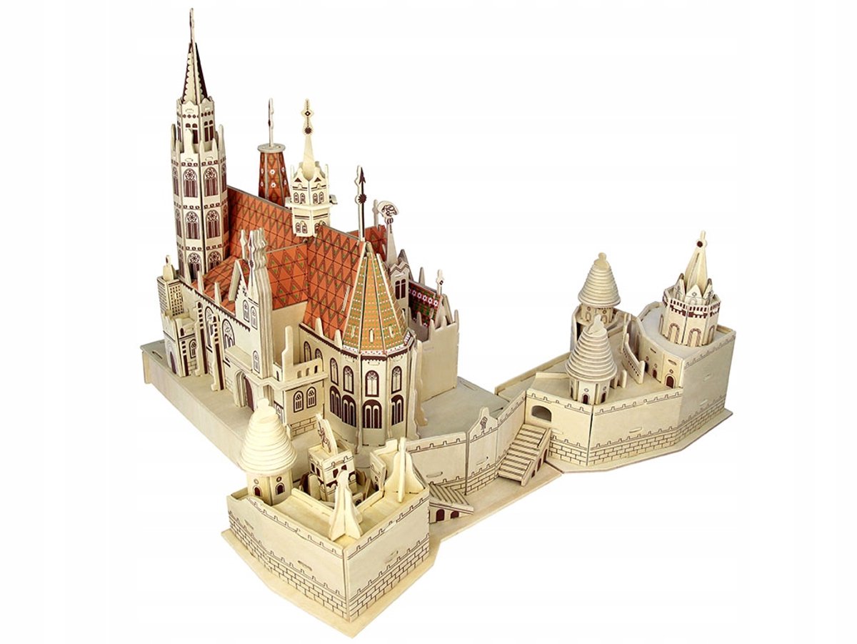 3D Houten Puzzel: Kerk van Matthias Boedapest - 290 Delen