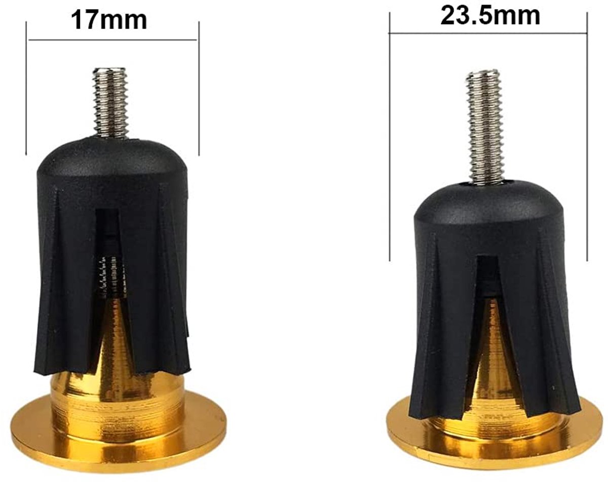 2 Paar Lenkerstoppen voor Fietsen, Aluminium Endkappen voor Rennfiets en MTB (Goud + Zilver)