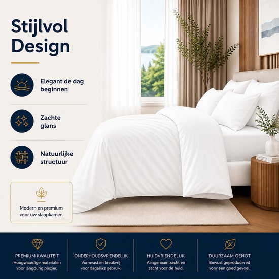 Komfortec Premium Dekbedovertrek 135x200 cm + Kussensloop 40x80 cm - 100% Microvezel - 90 g/m² - 2-Delige Superzachte Beddengoedset - met Rits - Wit van Komfortec — afbeelding 2