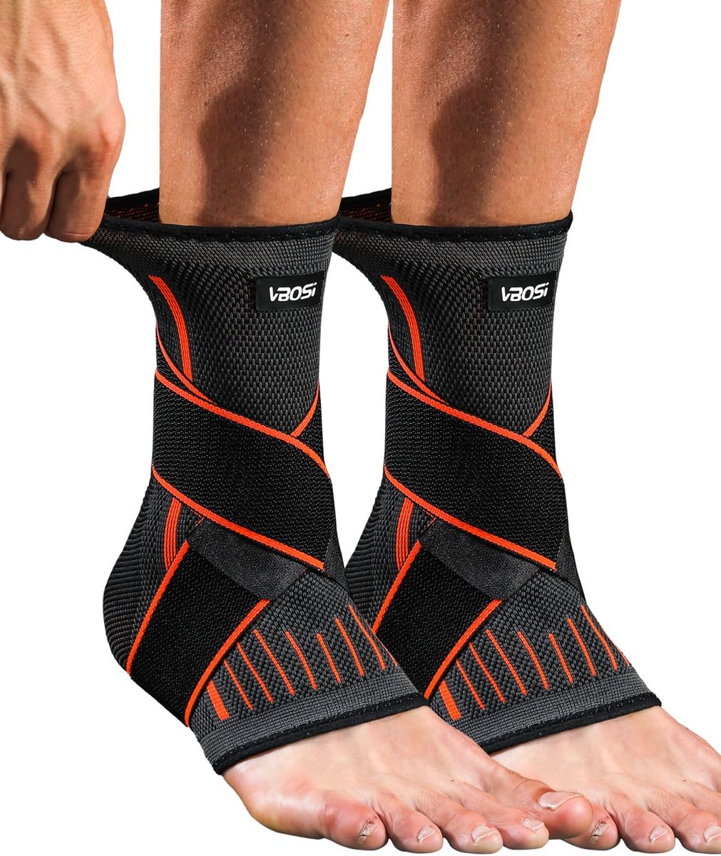 2-Piece Pack Adjustable Ankle Brace for Support and Stabilization - ShopVlot