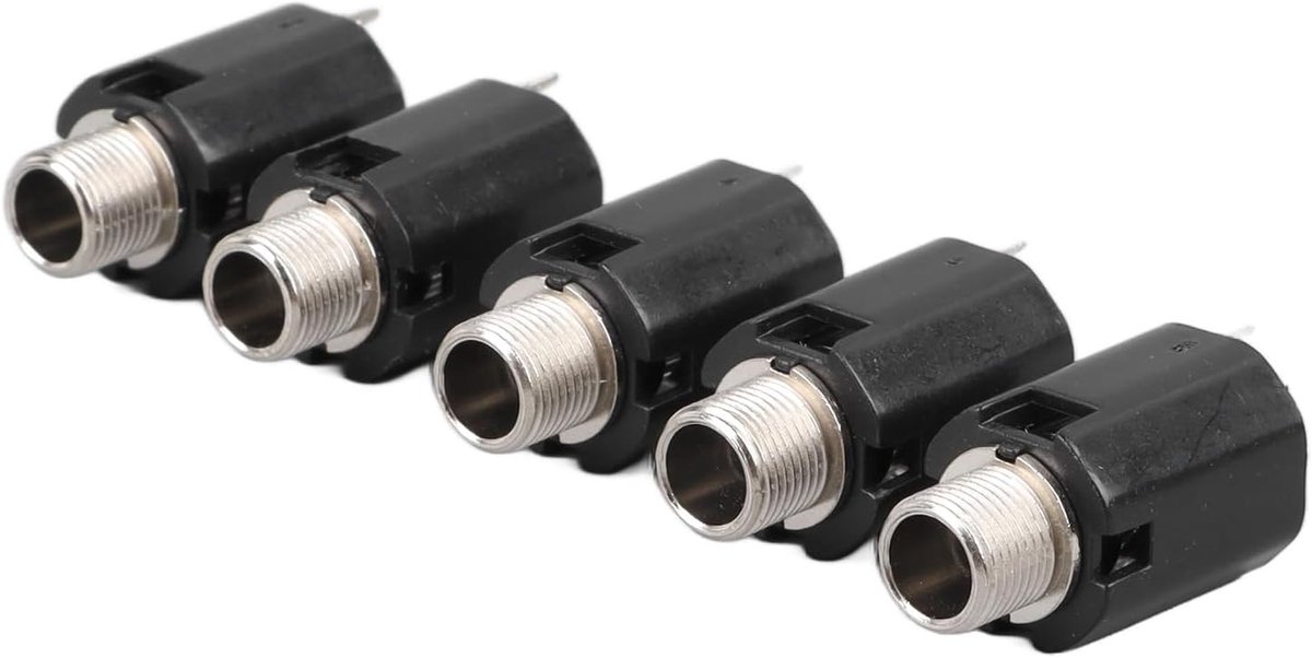 SnelShoppen - 5 Stuks 6.35 mm Stereo Jack Plug - Universele Micro Jack Plug - Vrouwelijke 2 Kanaals Ingangsconnectoren voor Elektrische Gitaren - Hoge