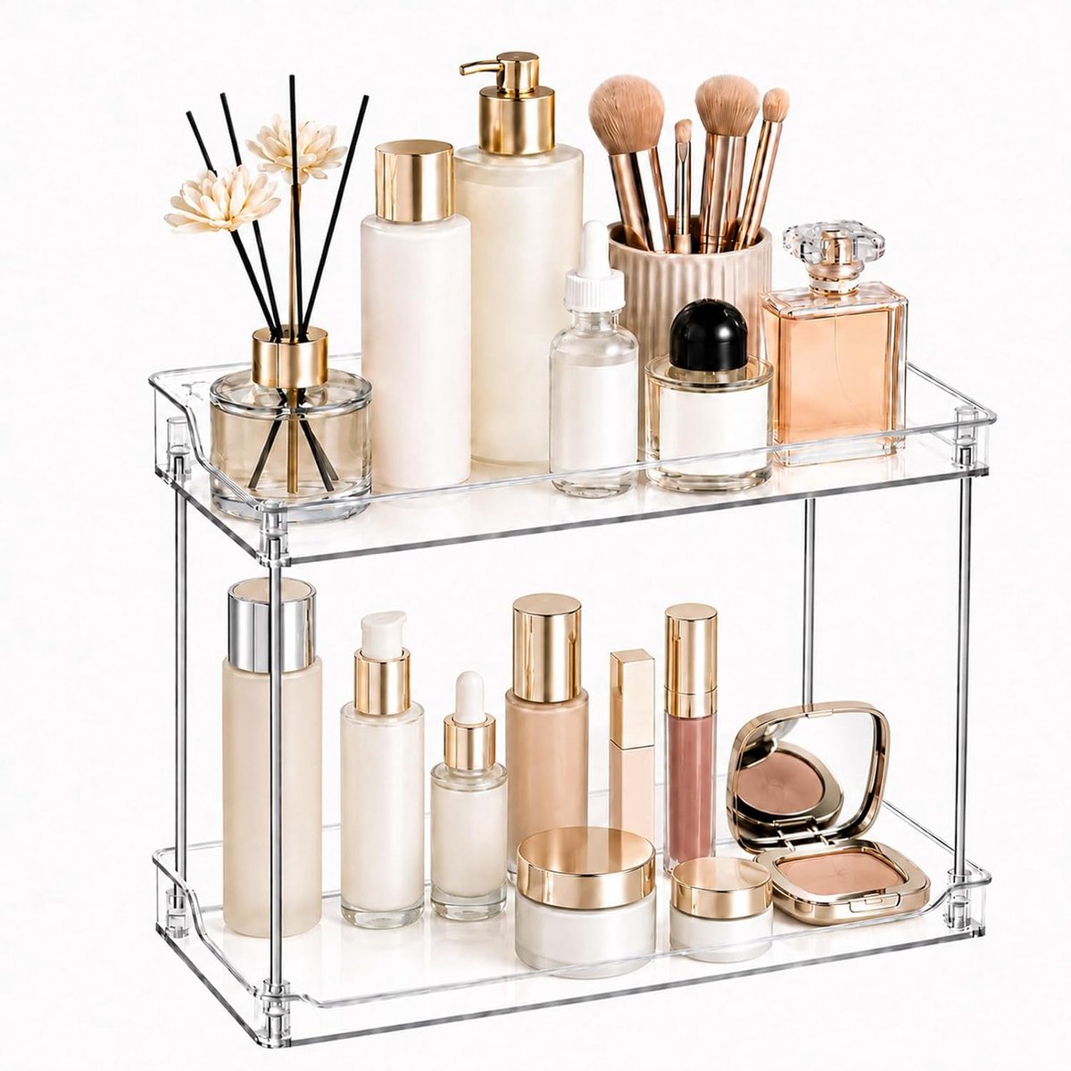 make-up organizer, 2-laags cosmetica organizer bad - ShopVlot