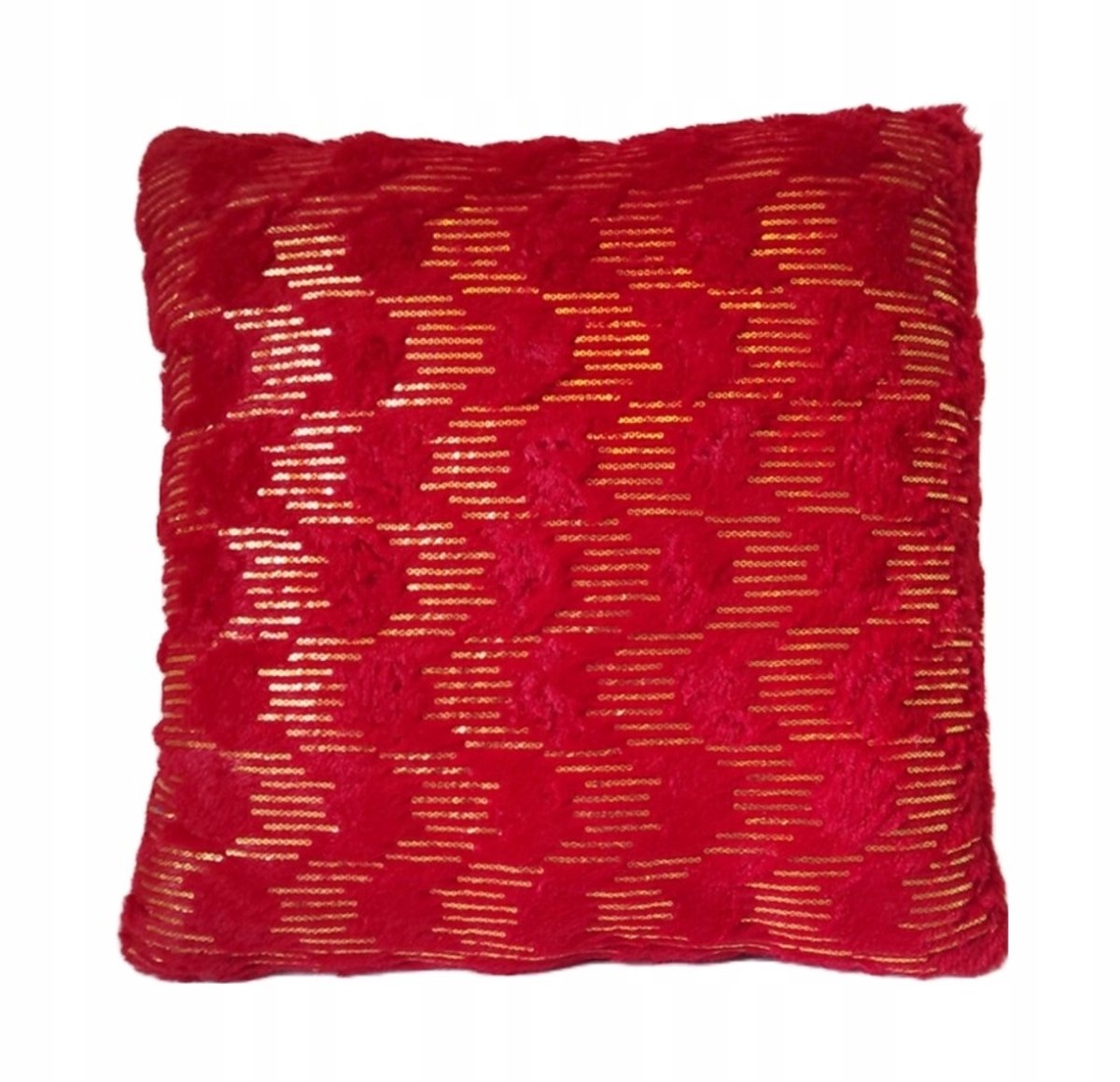 Luxe Rode Decoratieve Kussenhoes 45x45cm - Zachte Vachtlook
