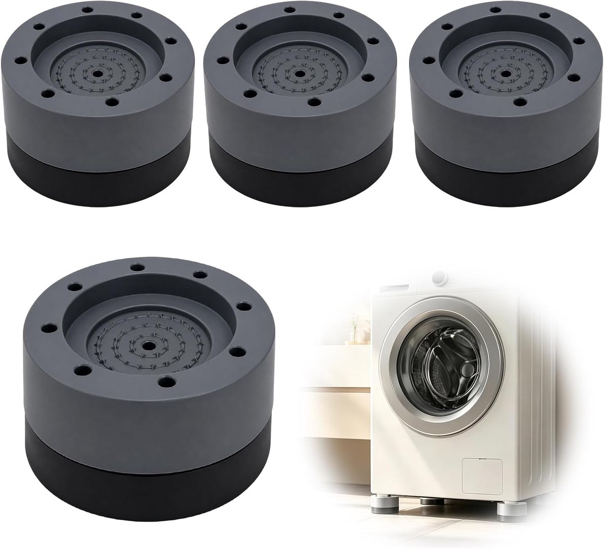 4 stuks anti-trillingsglijders voor wasmachines, drogers en meubels - ShopVlot
