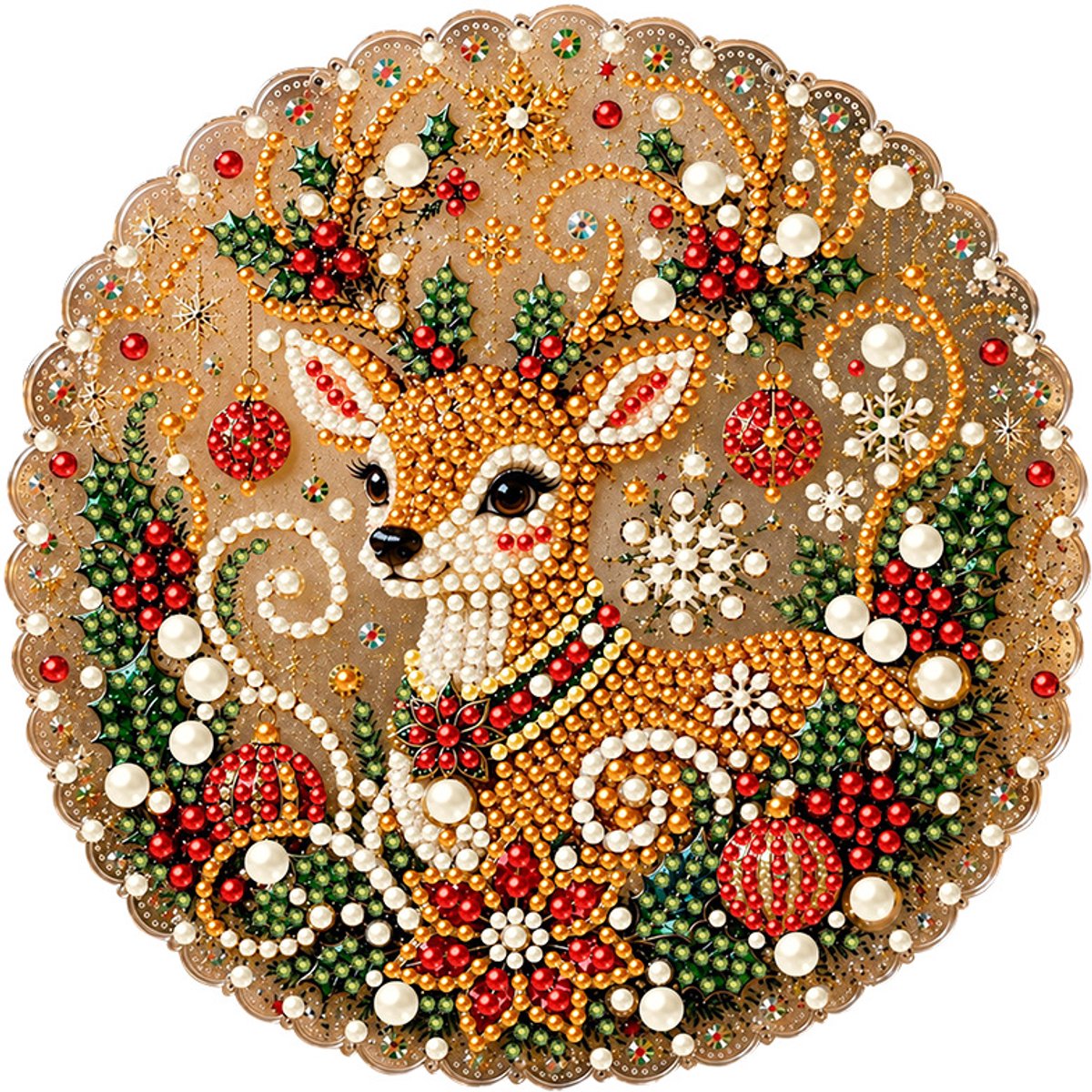 DIY Diamond Painting - Kerst Diamond Painting Kunstset met Parels - DIY Feestelijke Decoraties - Raamhangers - Muurdecoraties - Geschikt voor knutselaars - Thema Eland