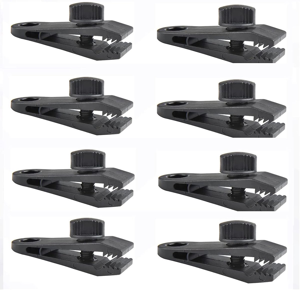 8 Pcs Adjustable Plastic Tent Cloth Clips Reusable Outdoor Windproof and Parasol Tent Clips, Suitable for Camping - ShopVlot