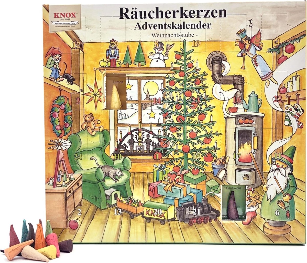 Knox Advent Calendar - 24 Smoke Candles in Various Christmas Scents - ShopVlot