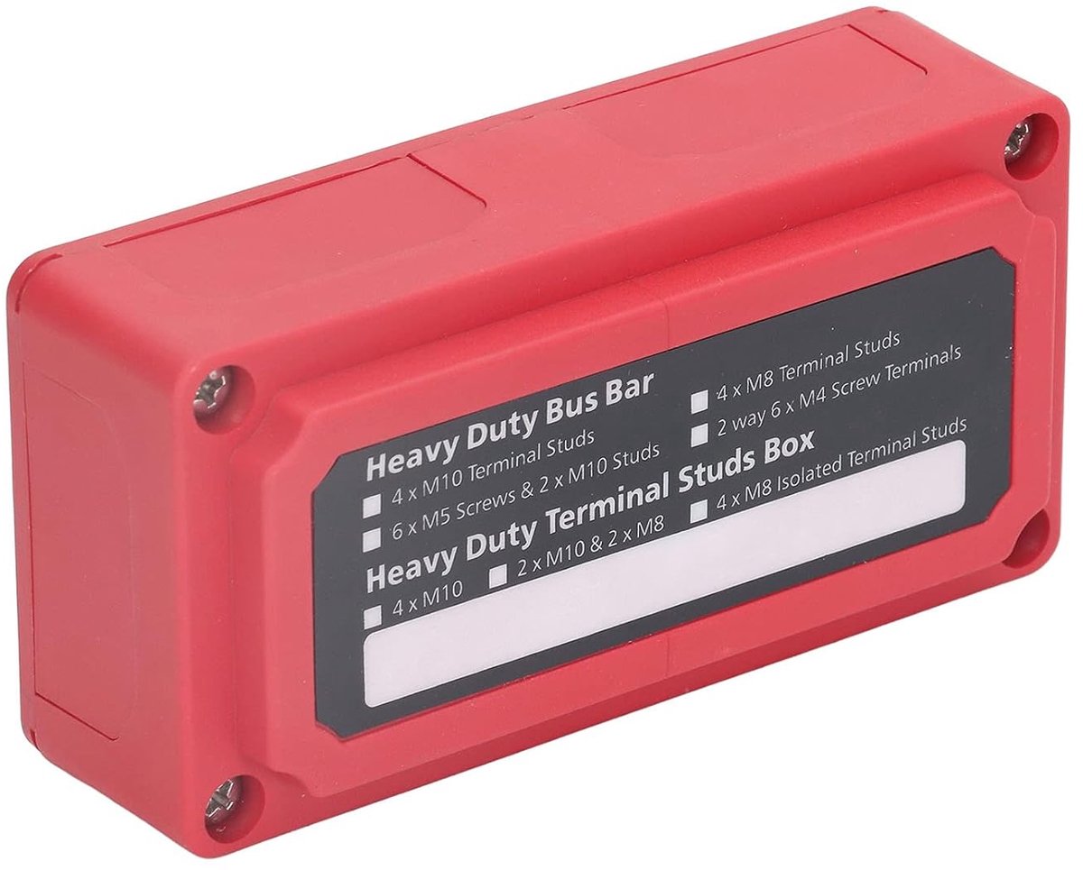 300A Bus Bar Power Distribution Block DC 48V M8 Terminal Studs Battery Junction Block for Car Vehicle RV Boat (Red) - ShopVlot