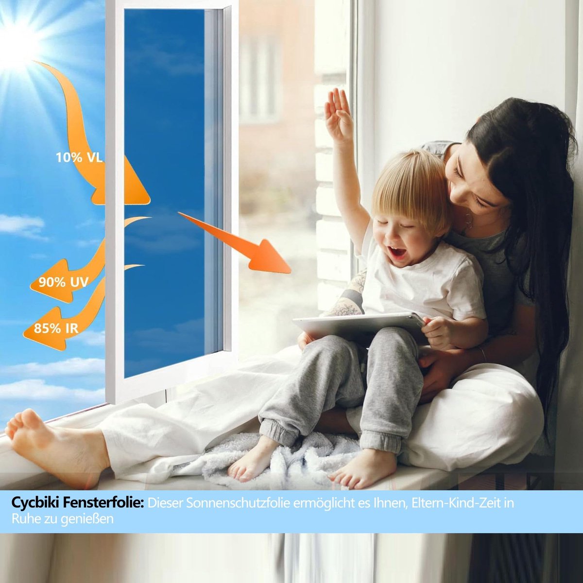 Cycbiki Doe-het-zelf folieset, spiegelfolie, raam, hittebescherming, zilver - ShopVlot