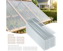 20 heldere FRP golfplaten 50x120 cm 1 mm, trapeziumprofiel, UV- en weerbestendig, met schroeven voor kas carport