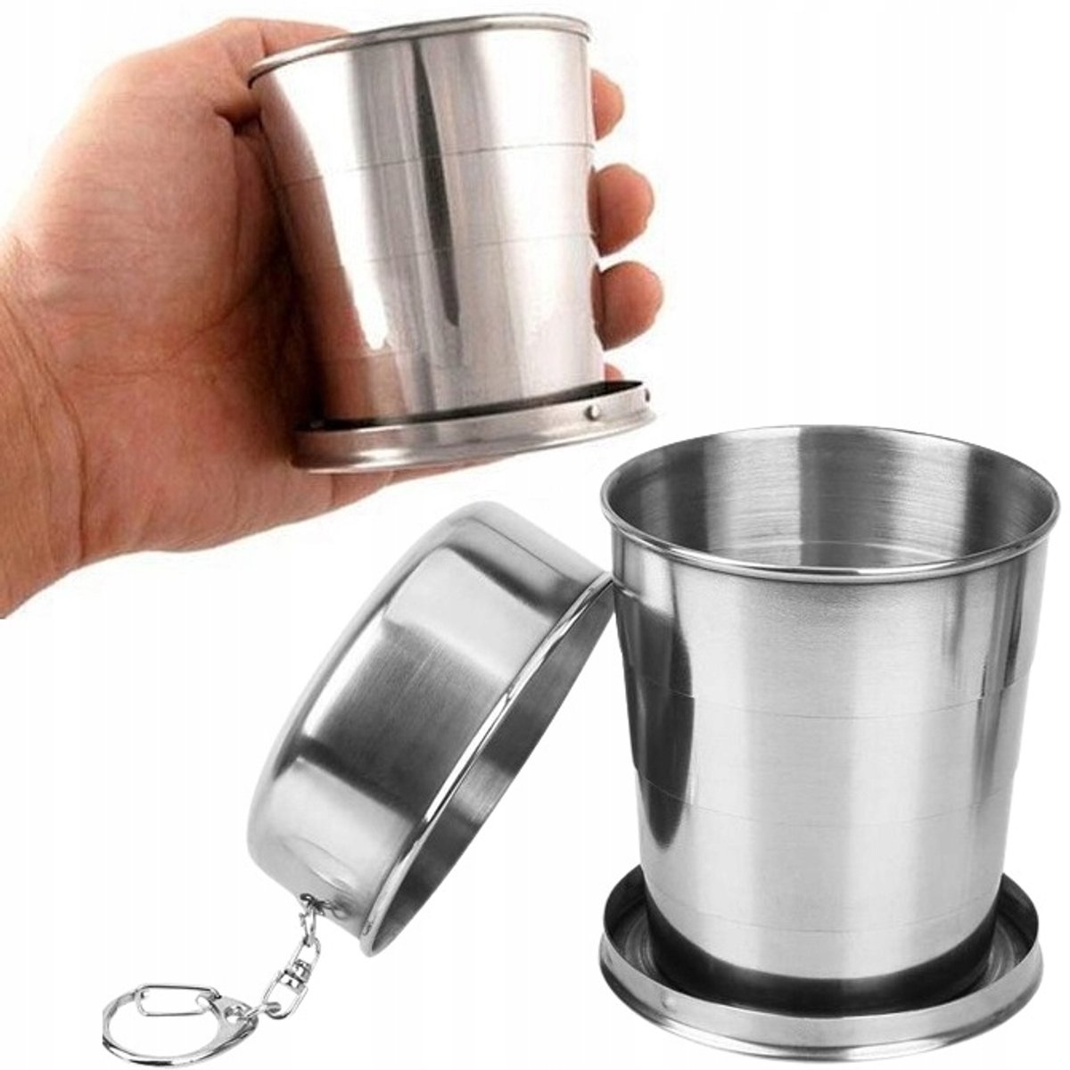 Opvouwbare Metalen Beker 250ml - Ideaal voor Reizen en Kamperen
