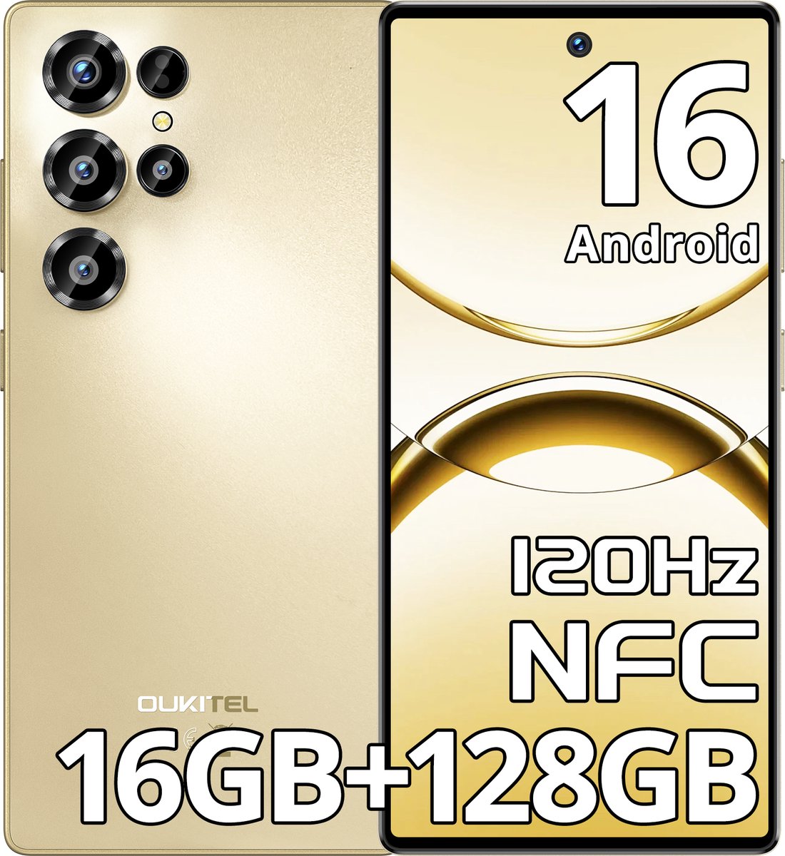 OUKITEL C66 Smartphone 4G-16 RAM-128ROM-6.73 inch HD 120HZ-5000 mAh-64MP camera-Android16