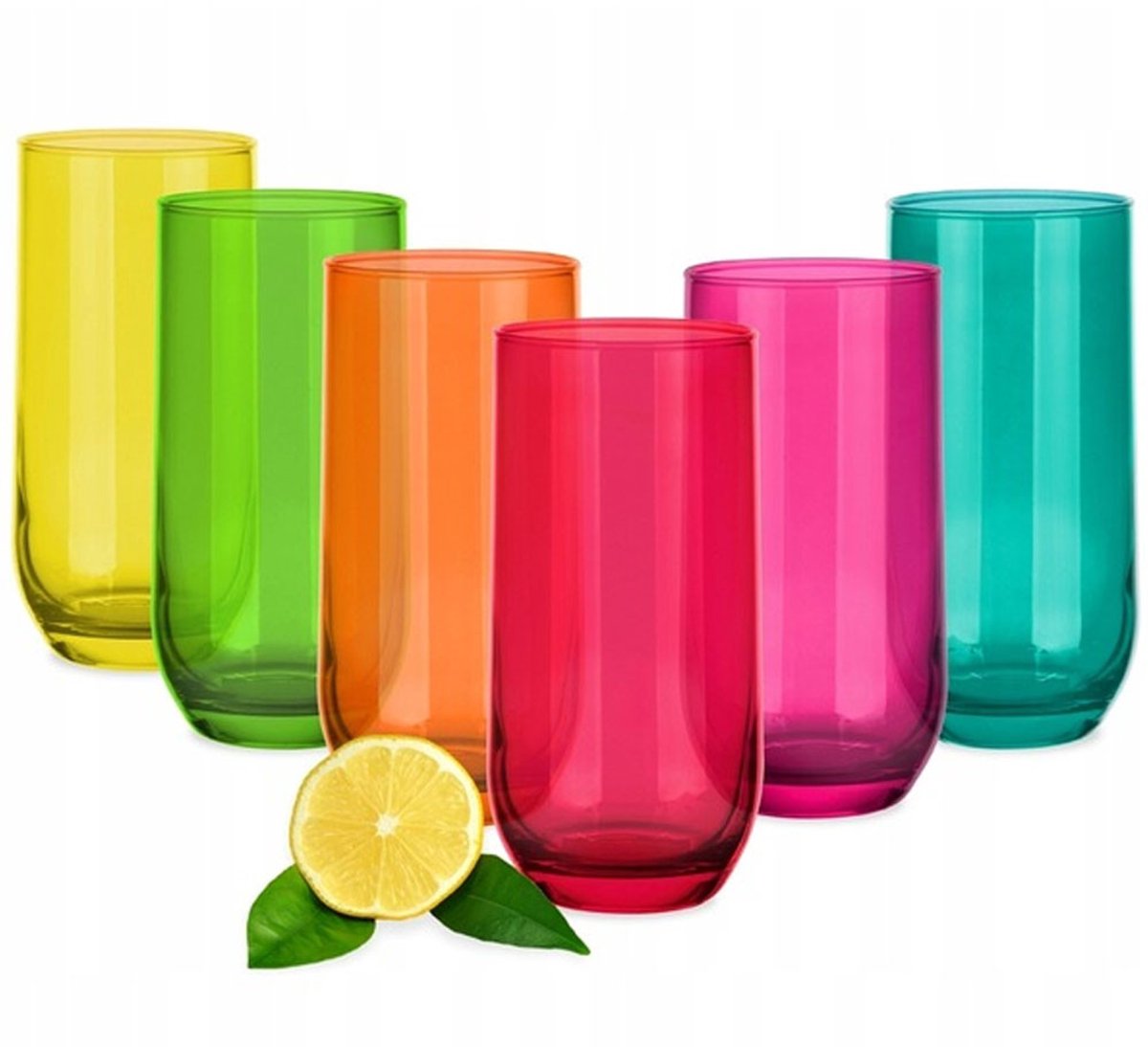 Glasmark Rainbow 400ml gekleurde glazen set van 6