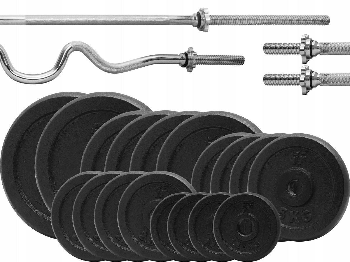 135kg IJzeren Halterset met 2 Halters en 22 Schijven