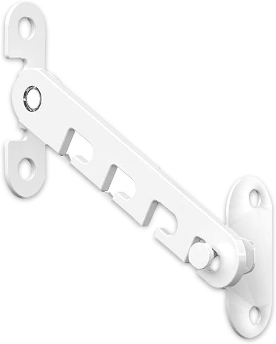 Raamvergrendeling voor Kiepramen - Metalen Raamsluiting met Kantelregelaar - Instelbare Openingbeveiliging 105 mm - Witte Raambeveiliging voor Kantelstand