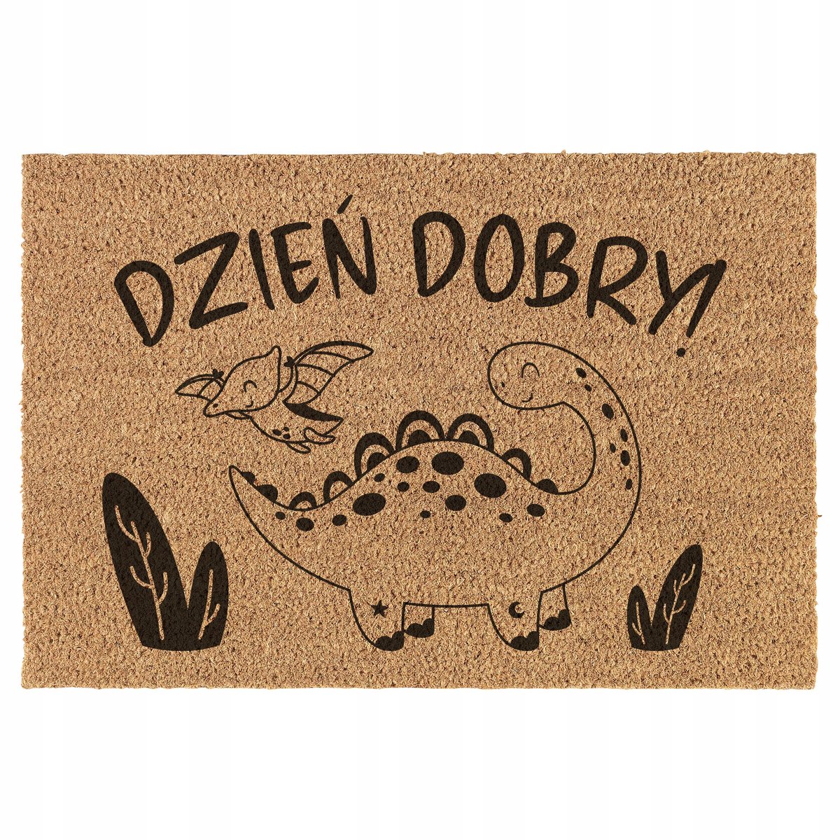 Deurmat Kokosvezel met Dino Print - Voor Binnen