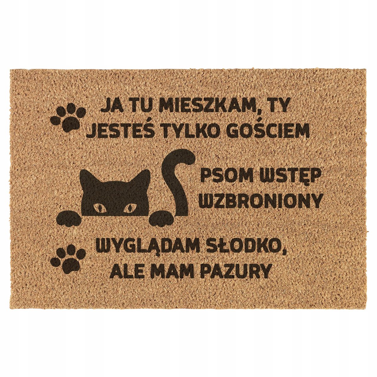 Deurmat Kokosvezel met Kattenprint - Antislip & Duurzaam