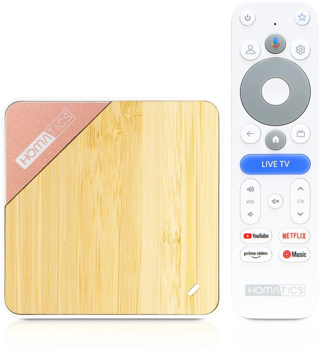 Homatics Box 4K Pro V2 AI-SR – Google TV Mediaspeler – 4GB RAM / 64GB – Dolby Vision & Atmos – Wi-Fi 6 – Netflix Gecertificeerd