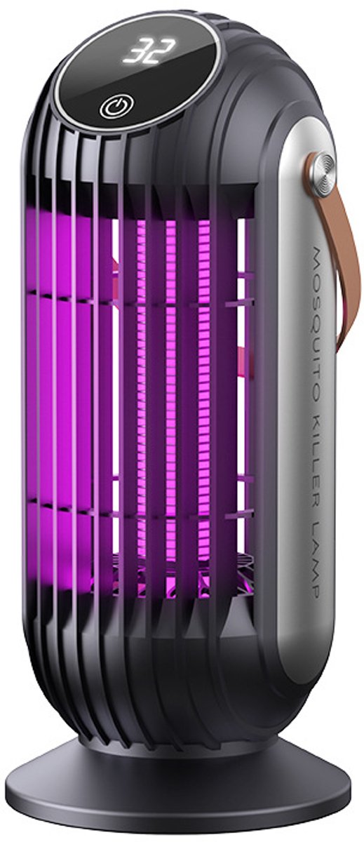 Muggenlamp - Elektrische Muggenvanger voor Thuis - Krachtige Elektrische Muggenverdelger - Geruisloze Muggenlamp - USB-Oplaadbare Vliegen- en Muggenvanger - Lichtsensor met Automatische Detectie - Geschikt voor Terras, Woning - Zwart