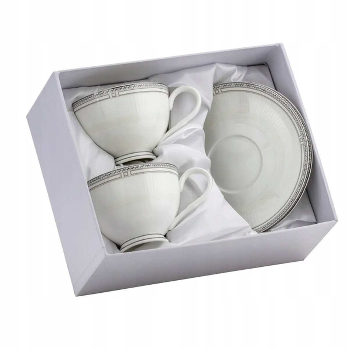 Elegante porseleinen koffie- en theekopjesset (2+2)