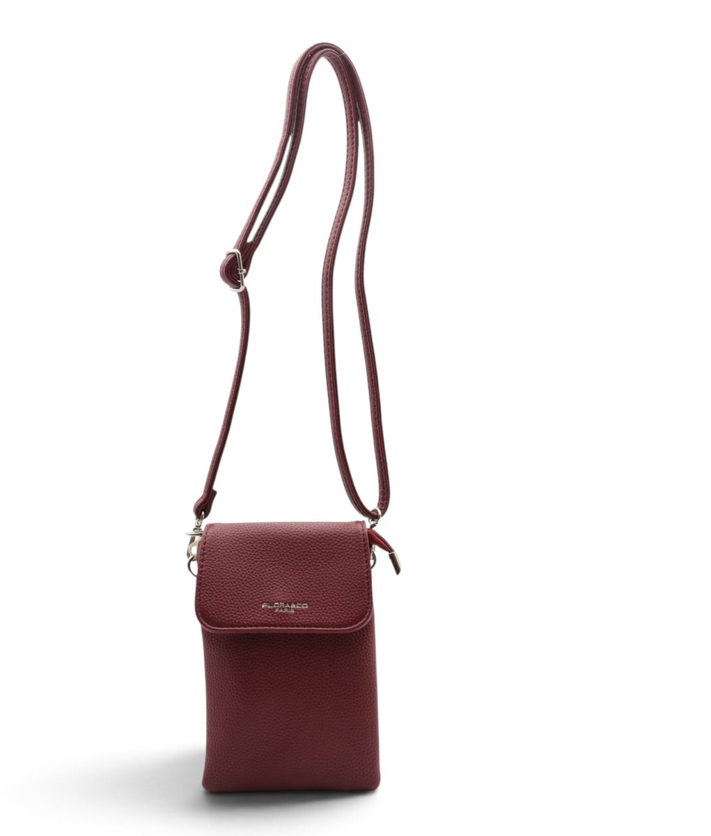 Flora&Co - Paris - Handig Crossbody hand/telefoontasje voor mobiel - gsm - bordeaux