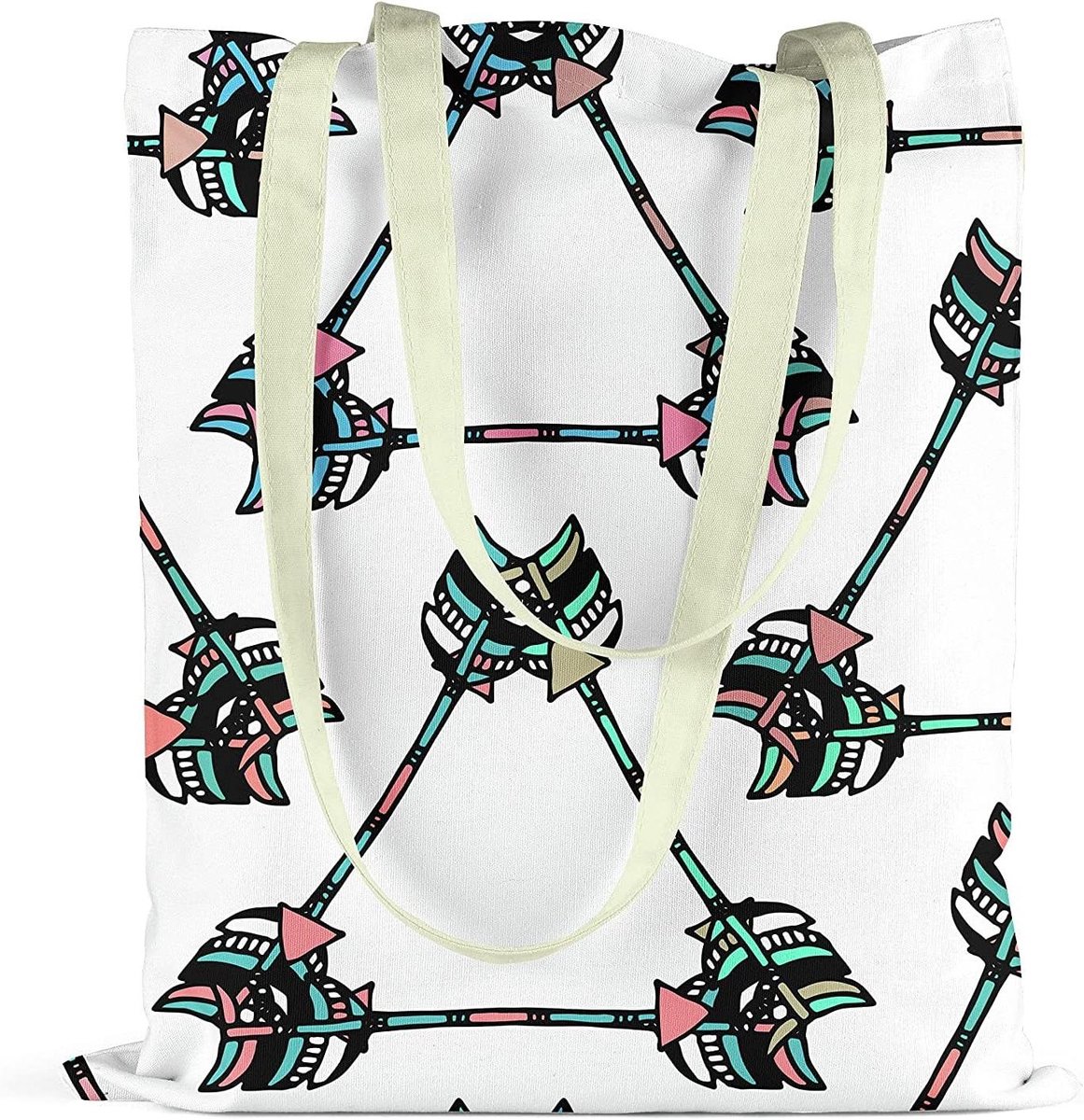 Katoenen Draagtas - Boodschappentas - Dagelijks Gebruik - Machine Wasbaar - 34x40 cm - Bedrukt