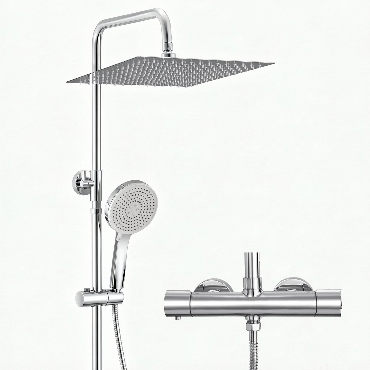 Sofetiy Max Regendouche RVS - Ø 30 cm - Handdouche Met 5 standen - Waterbesparend - Inclusief thermostaatkraan - Chroom