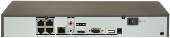 Netwerk Videorecorder - Bewakingsrecorder NVR - Beveiliging Thuis - 4 Kanaals Opname - 42 x 8.5 x 42 cm - Zwart — afbeelding 2
