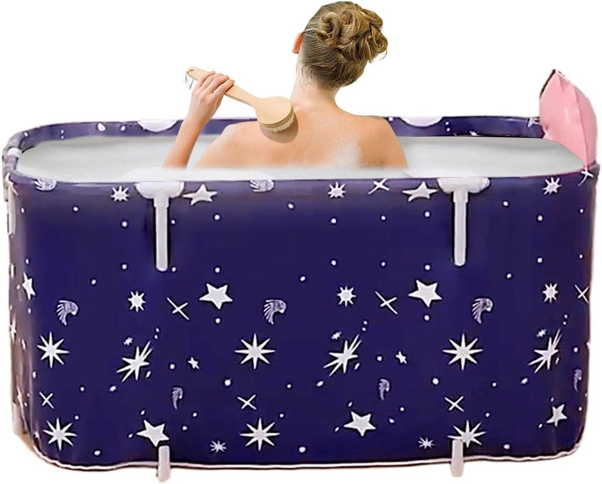 Vouwbad - Draagbaar bad - Ontspannen baden - Ruimtebesparend ontwerp - 120x55x50cm - Blauw