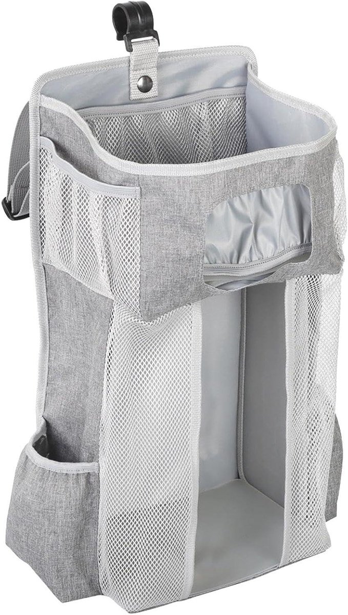Luiermand Baby - Luierorganizer Hangend - Babykamer Opbergen - Grote Capaciteit - 44.6 x 23 x 16 cm - Grijs