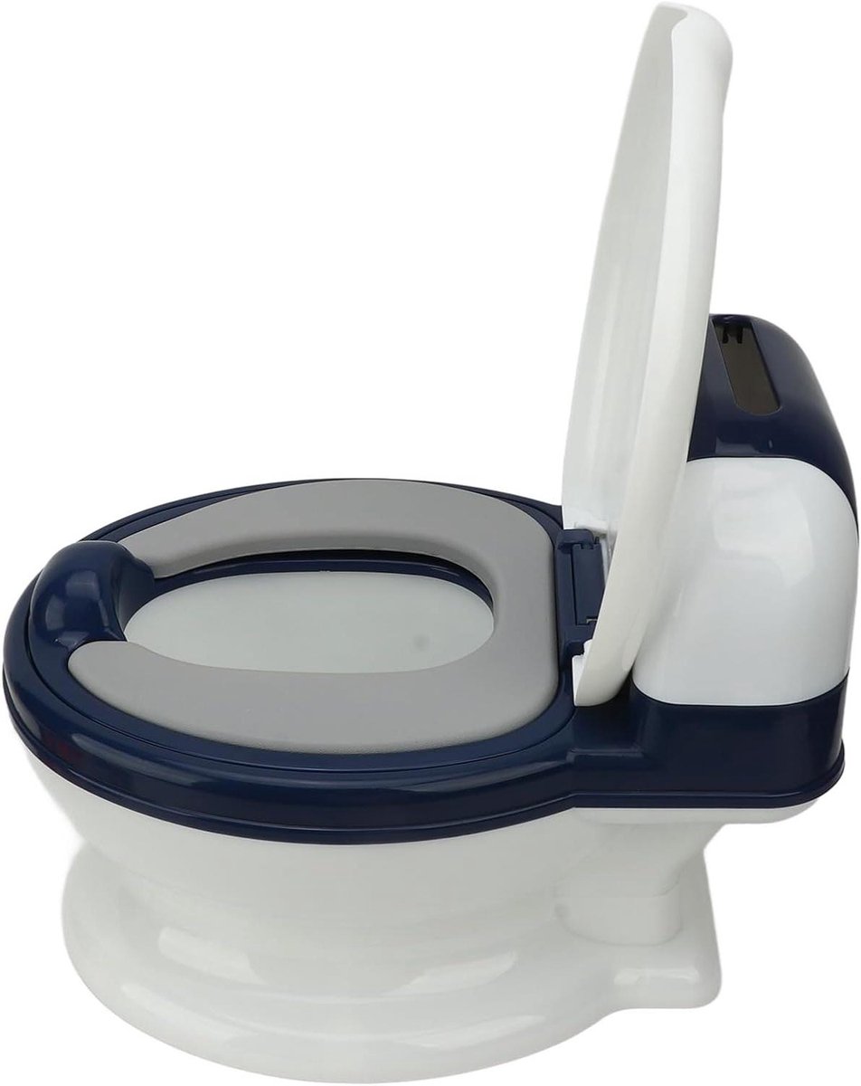 Peuter Zindelijkheidstoilet - Potjestrainer Kinderen - Zindelijkheidstraining - Verhoogde Lekkagepreventie - 40x19 cm - Blauw Wit