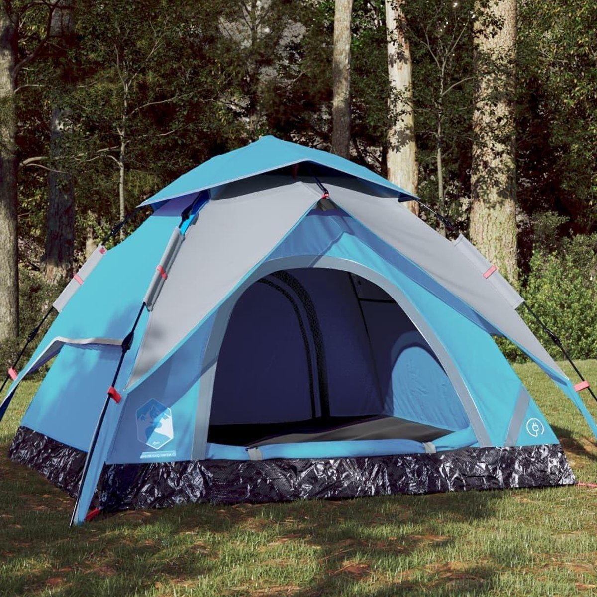 Kampeertent Koepel - Pop-up Tent Familietent - Buiten Avonturen - Quick Release Systeem - 4 Personen - Blauw