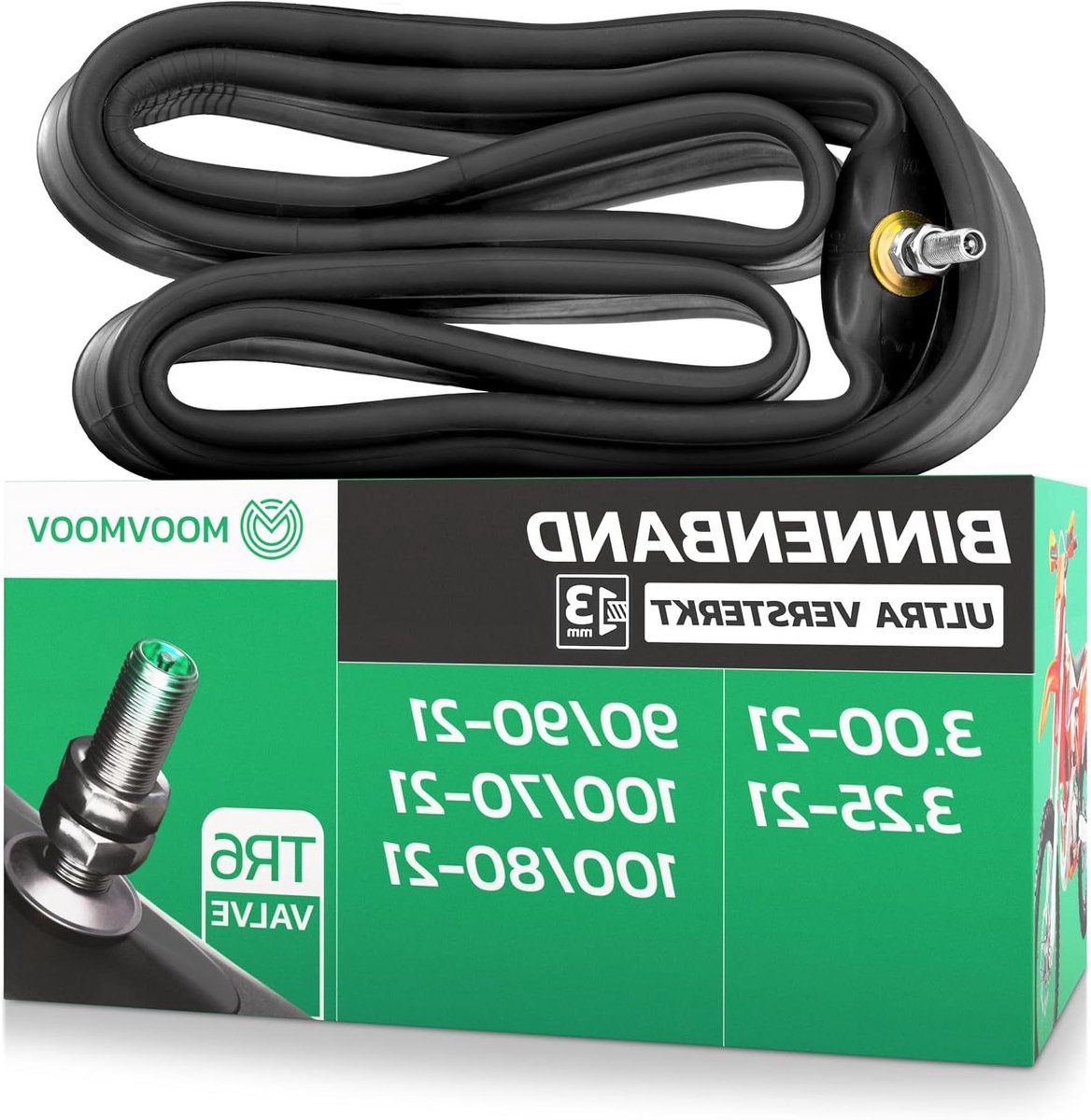 Motorbinnenband 21 inch - Motorfiets Band Binnenband - Offroad Rijden - Versterkt Butylrubber - 90/90-21 100/70-21 - Zwart