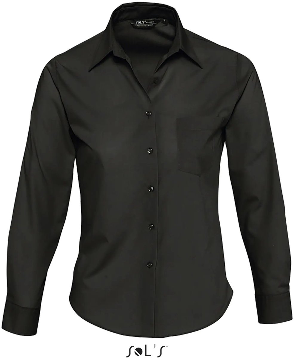 SOL'S Popeline-Blouse Executive Long Sleeve L621 - Black - S