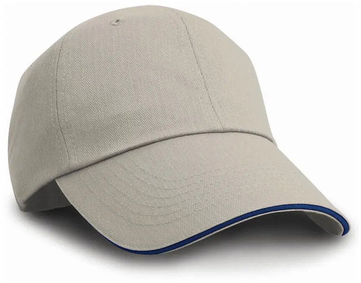 Result Herringbone Cap With Sandwich Peak RH38 - Tan/Navy - One size