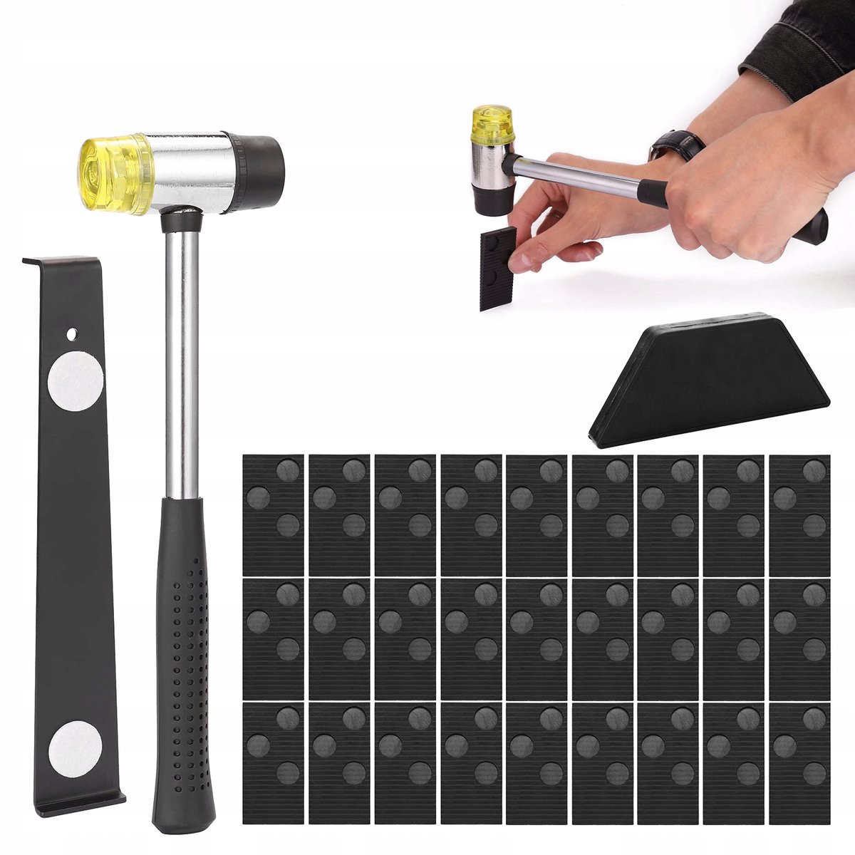 Complete VloerInstallatie Set: Hamer, Dobber & 30 Spacers